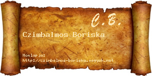 Czimbalmos Boriska névjegykártya